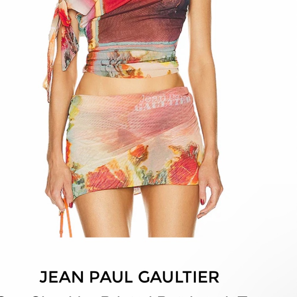 JPG Printed patchwork mesh skirt, worn once SZ XS, super cute